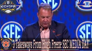 Auburn Football Hugh Freeze talks SEC MEDIA [upl. by Nesmat]