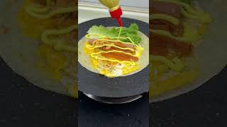 Street Food Hand Grasp Pancake with Egg and Sausage StreetFood ChineseFood AsianFood [upl. by Siradal]