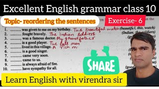 parts of the sentences  subject and predicate reordering the words  class 10 English grammar [upl. by Nya293]