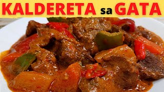 KALDERETA SA GATA  Beef Caldereta With Coconut Cream  Beef Caldereta With Coconut Milk [upl. by Trutko]