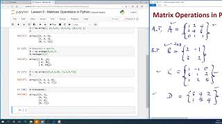 Lesson 5  Matrix Operations in Python [upl. by Doley]