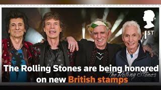 Rolling Stones honored with Royal Mail stamps [upl. by Yelsnya]