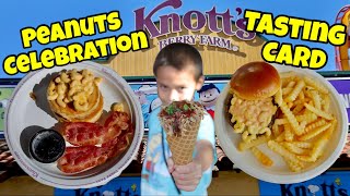 Macaroni and Cheese OVERLOAD at Knott’s Peanuts Celebration 2024Trying foods on the Tasting Card [upl. by Saville]