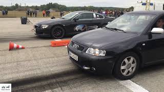 Audi A3 19 TDI vs BMW 635D GT  Diesel tuning extrem  diesel schwarzer rauch tuning  DRAG RACE [upl. by Ahsenre]