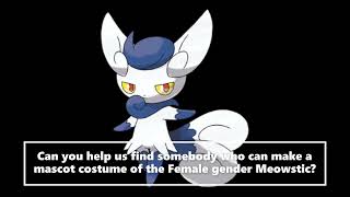 New Pokemon Mascot Costume Ideas Female Meowstic [upl. by Assirual]