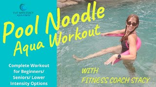 Pool Noodle Aqua Aerobic Workout  Full Body Exercise  Coaching Beginner Senior  1 hour AquaFIIT [upl. by Hgieleak457]