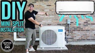 How to Install a DIY Mini Split Air Conditioning and Heat Unit MR COOL 24K Split Unit [upl. by Thanasi]