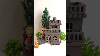 Beautiful miniature clay house making 🏠viralvideo shorts [upl. by Keven]