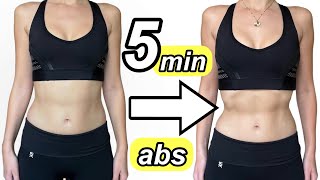 5 MIN FLAT ABS WORKOUT At Home No Equipment [upl. by Yrral]