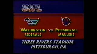 52784 USFL Washington Federals at Pittsburgh Maulers [upl. by Nerot]