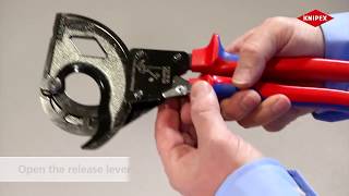 KNIPEX Ratchet Cable Cutters for Steel Wire Armoured Cable SWA Cable [upl. by Kalinda]