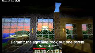 Minecraft  Thunder And Lightning Aftermath Roof Damage [upl. by Everick]