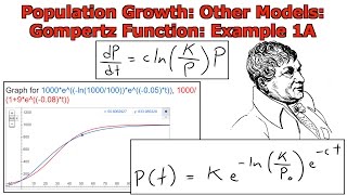 Population Growth Other Models Gompertz Example 1 Part 1 [upl. by Cele]