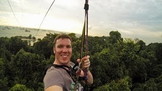 Megazip Zip Line  Flying Fox Sentosa Island Singapore [upl. by Plato]