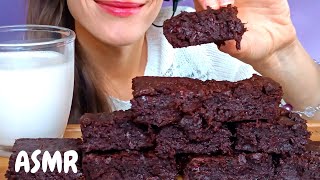 ASMR Epic FUDGY Chocolate Brownies  Milk MukbangNo TalkingEating Sounds [upl. by Lebyram827]