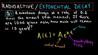 Radioactive Decay and Exponential Growth Quick Example Involving Exponential Decay [upl. by Yelrac]