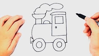 How to draw a Locomotive or Train Step by Step  Train Drawing Lesson [upl. by Vihs]