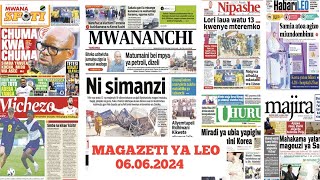 Magazeti ya leo060624LORI LAUA 13MAJERUHI 18YANGA YAPEWA MAMILIONISIMBA YAVUTA KOCHAMIDO W [upl. by Mindi]