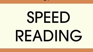 Speed Reading [upl. by Ayerim]