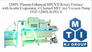 1200ºC PlasmaEnhanced HPCVD Rotary Furnace with Insitu Evaporator  OTF1200XIIPEC4 [upl. by Nichols51]