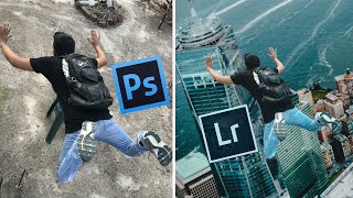 SKYDIVING MANIPULATION PHOTOSHOP  LIGHTROOM TUTORIAL [upl. by Aiyn]