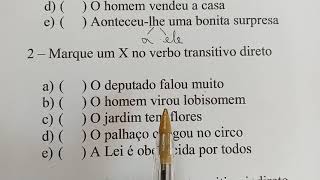 Exercícios de Verbos Transitivos e Intransitivos2 [upl. by Aissak]