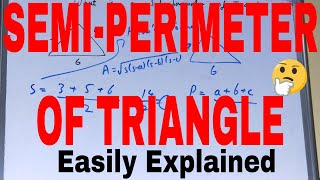 Semi perimeter of a triangleHow to find semi perimeter of triangleTriangle semiperimeter formula [upl. by Dnar]