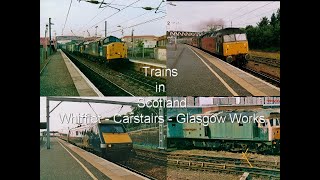 Trains in Scotland at Whifflet  Carstairs and Glasgow Works [upl. by Martineau759]