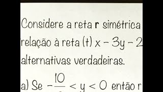 1000QMat  EXTRA  AFA anulada  Geometria Analítica Retas  Simetria de retas [upl. by Ahtela]