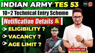 Army TES 53 Notification  TES 53 Age Limit  Technical Entry Scheme 102 Course Form  SSB Coaching [upl. by Leorsiy]