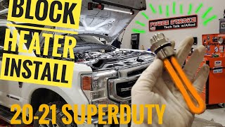 Can YOU plug your truck in amp stay warm 2021 Ford 67 Diesel Block Heater Install HOW TO [upl. by Rosemarie]