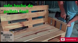 sofá sillón palet fácil de hacer idea para hacer sofá pallet sillón de palete económico [upl. by Fasano377]