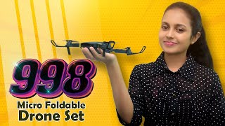 998 Micro Foldable Drone Unboxing and Review in Sinhala  Tech Girl [upl. by Kired792]