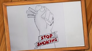 World No Tobacco Day Drawing  How to Draw No Smoking Poster  Pencil Sketch  Drawing Tutorial [upl. by Aicrop91]