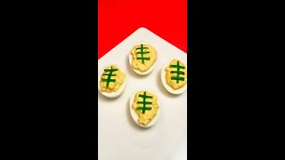 Deviled Egg Footballs 🏈 Super Bowl Snacks 🏈 [upl. by Qifahs]