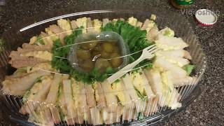 making a sandwich tray  how to arrange sandwiches on a tray  potluck idea [upl. by Eeleimaj]