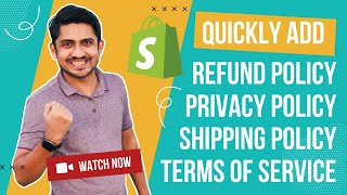 How To Add Refund Policy Pages And Other Legal Pages To Shopify Store [upl. by Pinette]