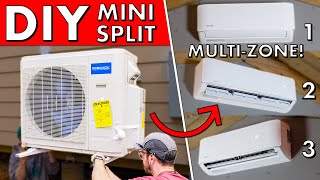 DIY MULTIZONE Ductless MINI SPLIT Installation in New Construction [upl. by Phillipp546]