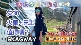 阿拉斯加郵輪 Skagway White Pass Yukon Railway 白色通道育空景觀火車 Alaska Cruise Shore Excursion｜史凱威岸上行程｜EP3 第三集 [upl. by Penoyer]