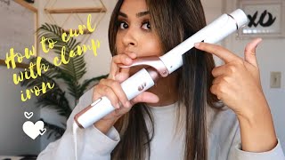 HOW TO CURL YOUR HAIR WITH A CLAMP CURLING IRON Curling 101 [upl. by Perren]