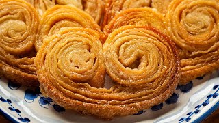 Palmiers Recipe With Only 2Ingredient  Easy Palmiers Cookies [upl. by Retsae]