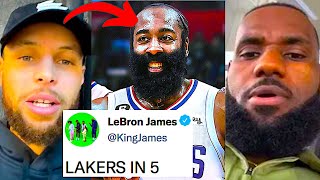 NBA PLAYERS REACT TO JAMES HARDEN TRADE TO LA CLIPPERS  JAMES HARDEN TRADE REACTION [upl. by Peery456]