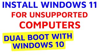 Install windows 11 for unsupported pc laptops automatically dual boot with windows 10 [upl. by Adnorahc71]