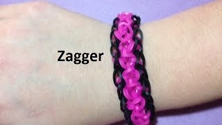 How to Make a Zagger Bracelet on the Rainbow Loom  Original Design [upl. by Melloney705]