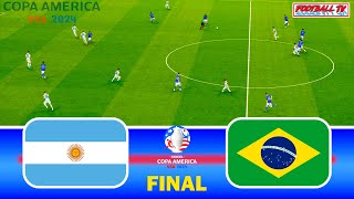 ARGENTINA vs BRAZIL  Copa America 2024 Final  Full Match All Goals  PES Gameplay PC FL 24 [upl. by Munniks]