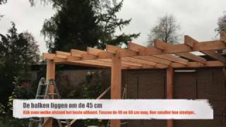 Hoe doen ze dat Terras overkapping maken van Douglas hout deel 1 [upl. by Tuchman348]