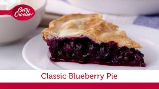 Classic Blueberry Pie  Betty Crocker Recipe [upl. by Annanhoj]