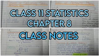 Class 11 Statistics economics chapter 8 handwritten notes [upl. by Nydia131]