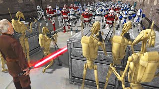 Can Droid Army Hold SHIP DEFENSES vs Clone Invasion  Men of War Star Wars mod [upl. by Noied818]