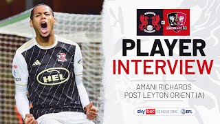 Amani Richards post Leyton Orient A  Exeter City Football Club [upl. by Gervais]